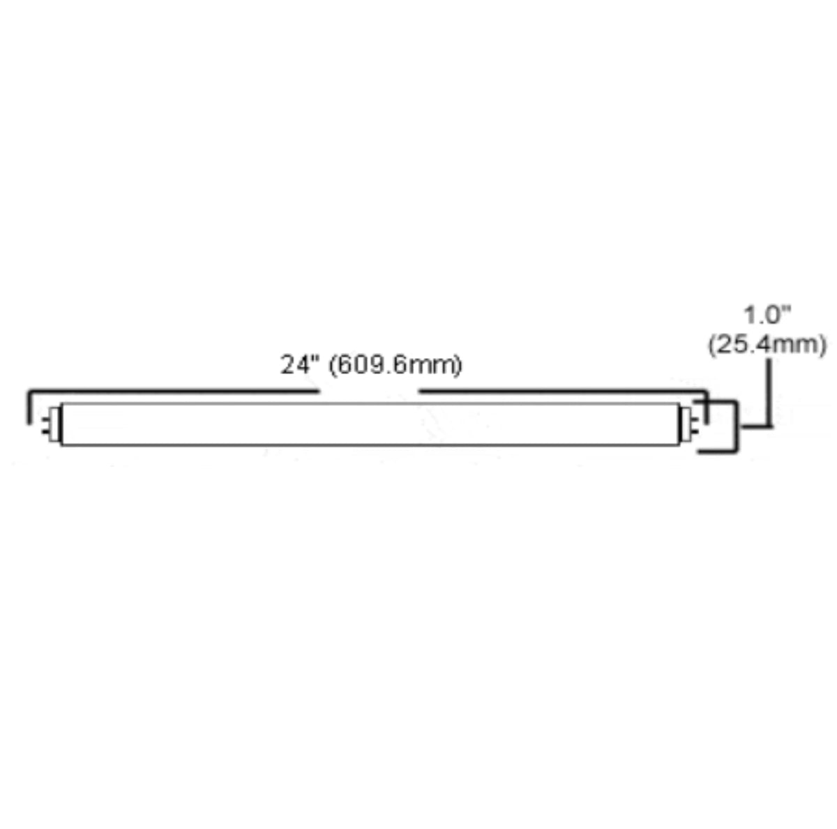 24 Inch T8 Fluorescent Tube Light Bulb 17W 4100K Cool White 2800 Lumen G13 Bi-Pin Base Pack of 10 U7628