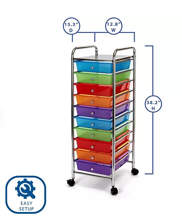 10 Drawer Rolling Storage Cart K6545