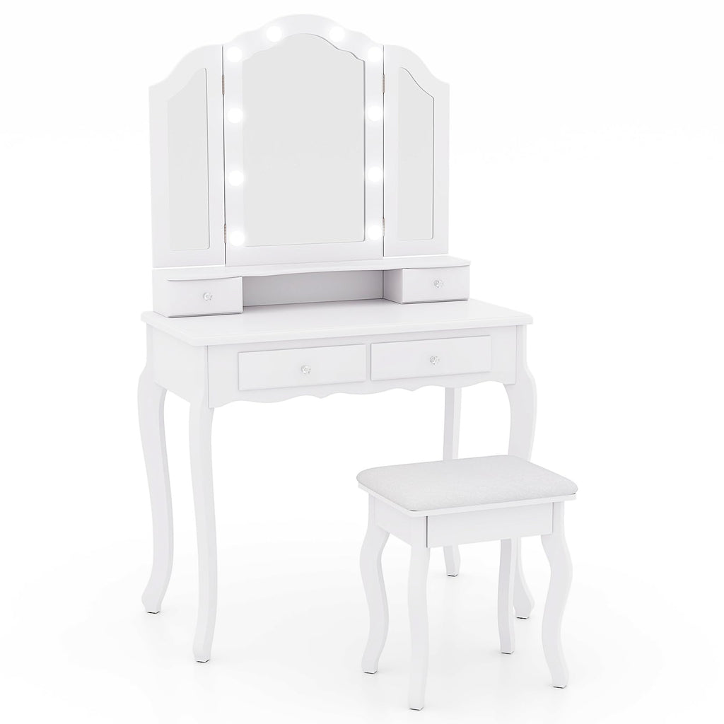 Vanity Desk with Lighted Mirror D995