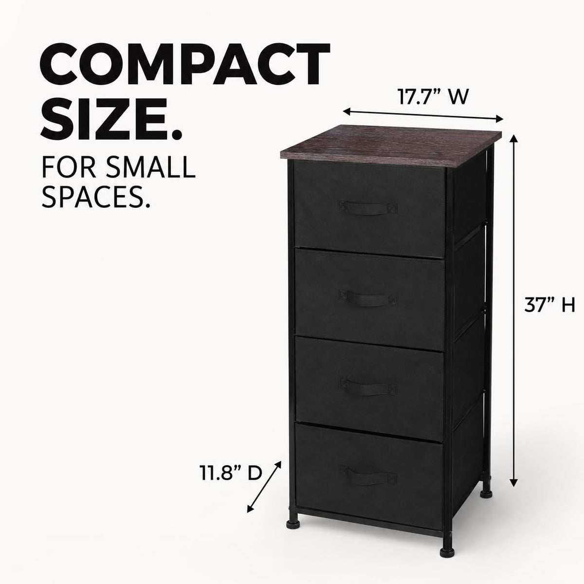 4 Drawer Fabric Storage Tower with Steel Frame P466