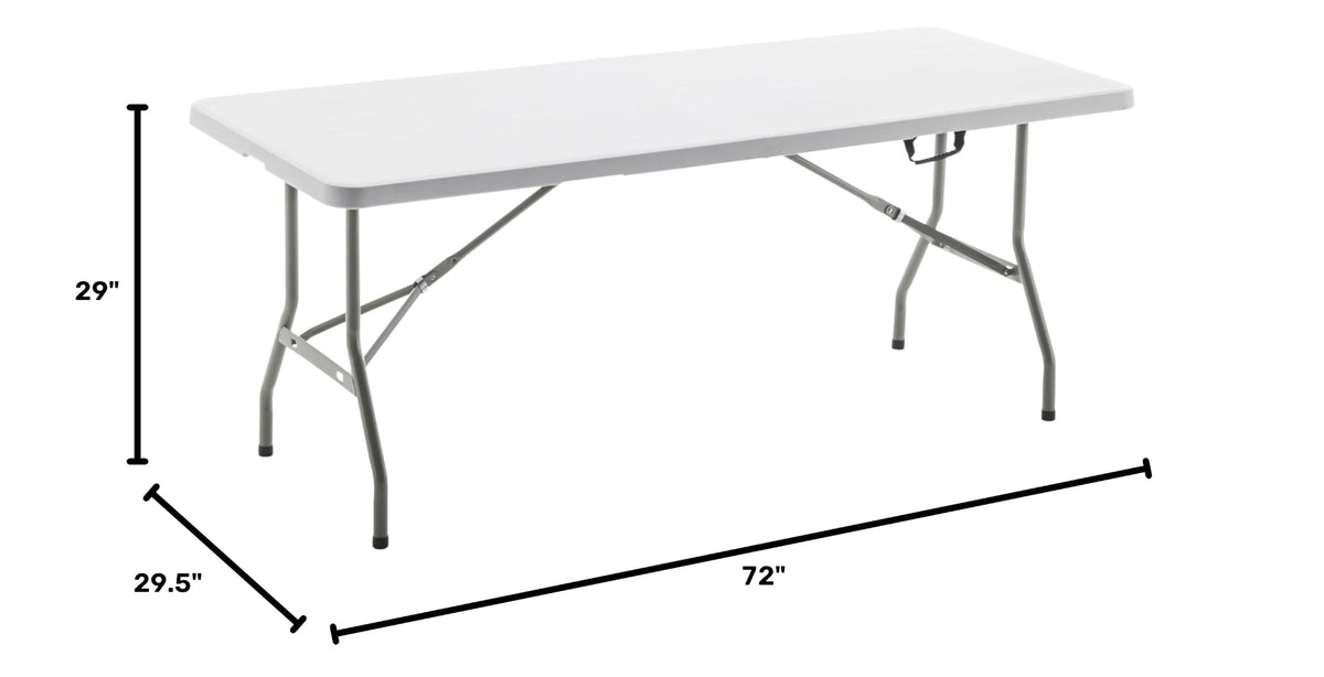 White Plastic Folding Table 6 Ft Heavy Duty Portable D78910
