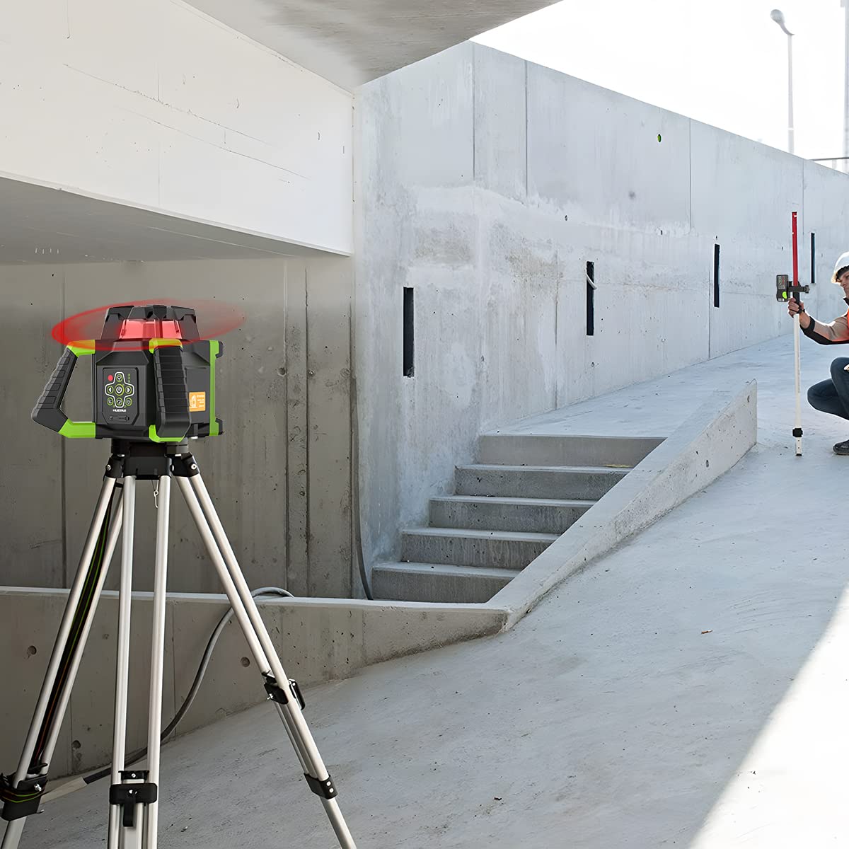 Red Self-Leveling Rotary Laser Level Kit E22133