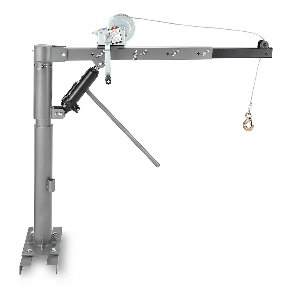 1000 LBS Hydraulic Pickup Truck Crane Hoist Q532797