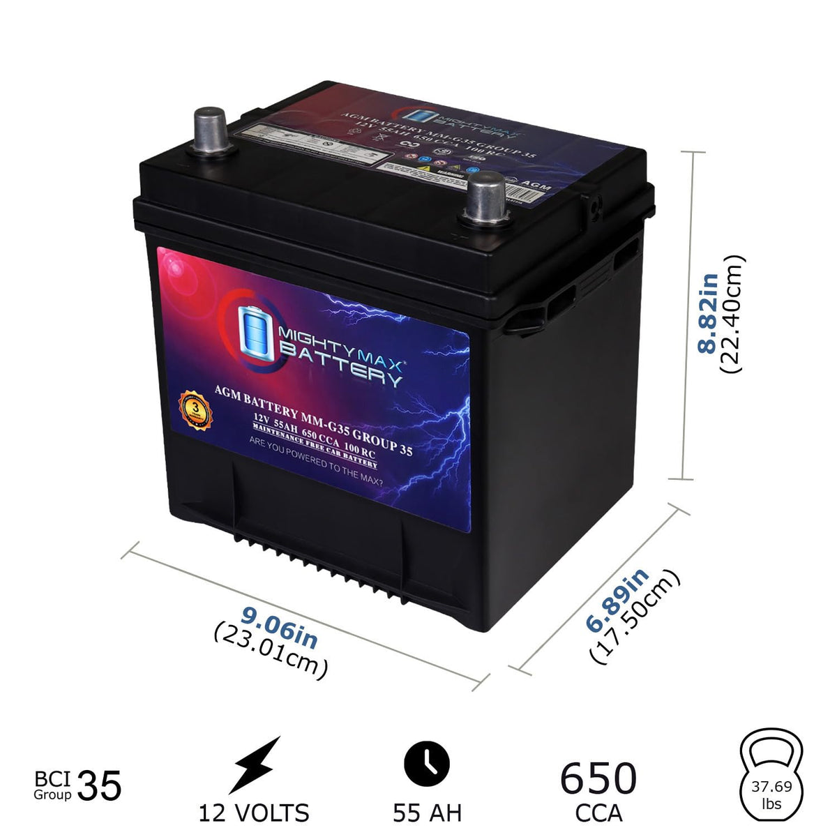 12V 55Ah AGM Replacement Battery C207164