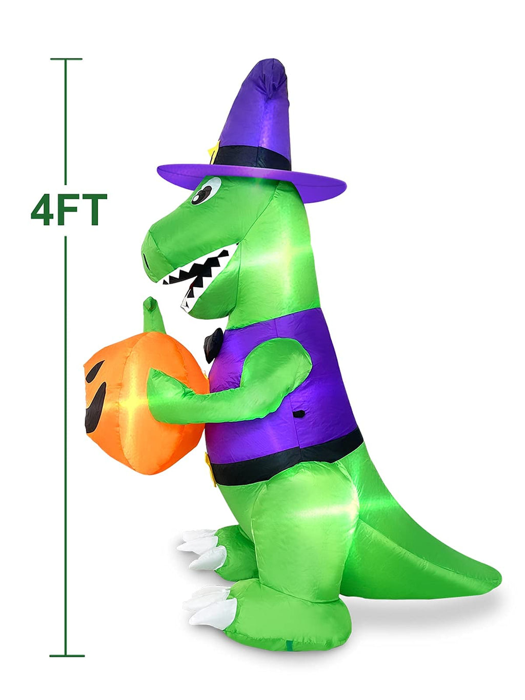4 Ft Halloween Inflatables Witch Dinosaur R887452