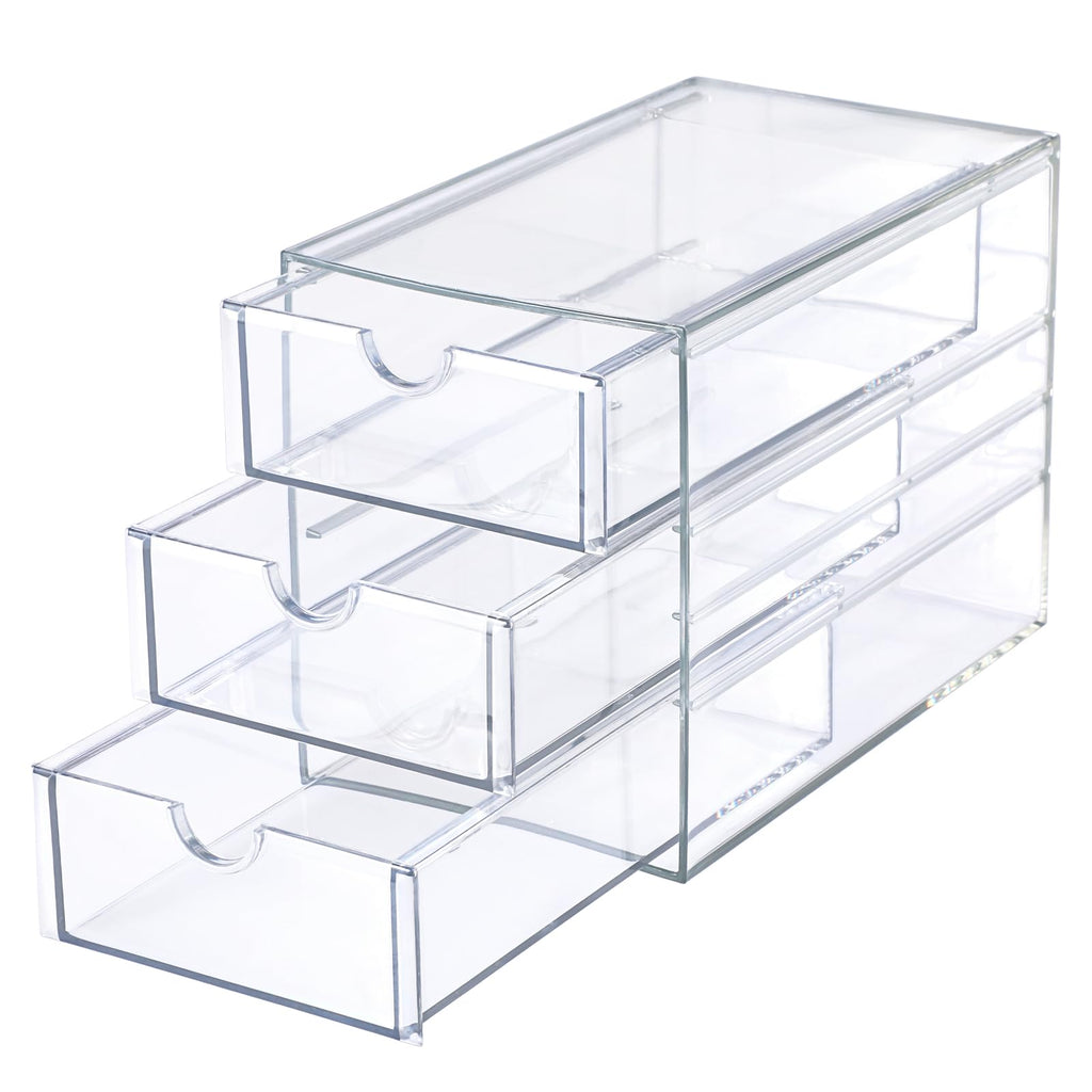 3 Drawer Clear Acrylic Desktop Organizer B603034