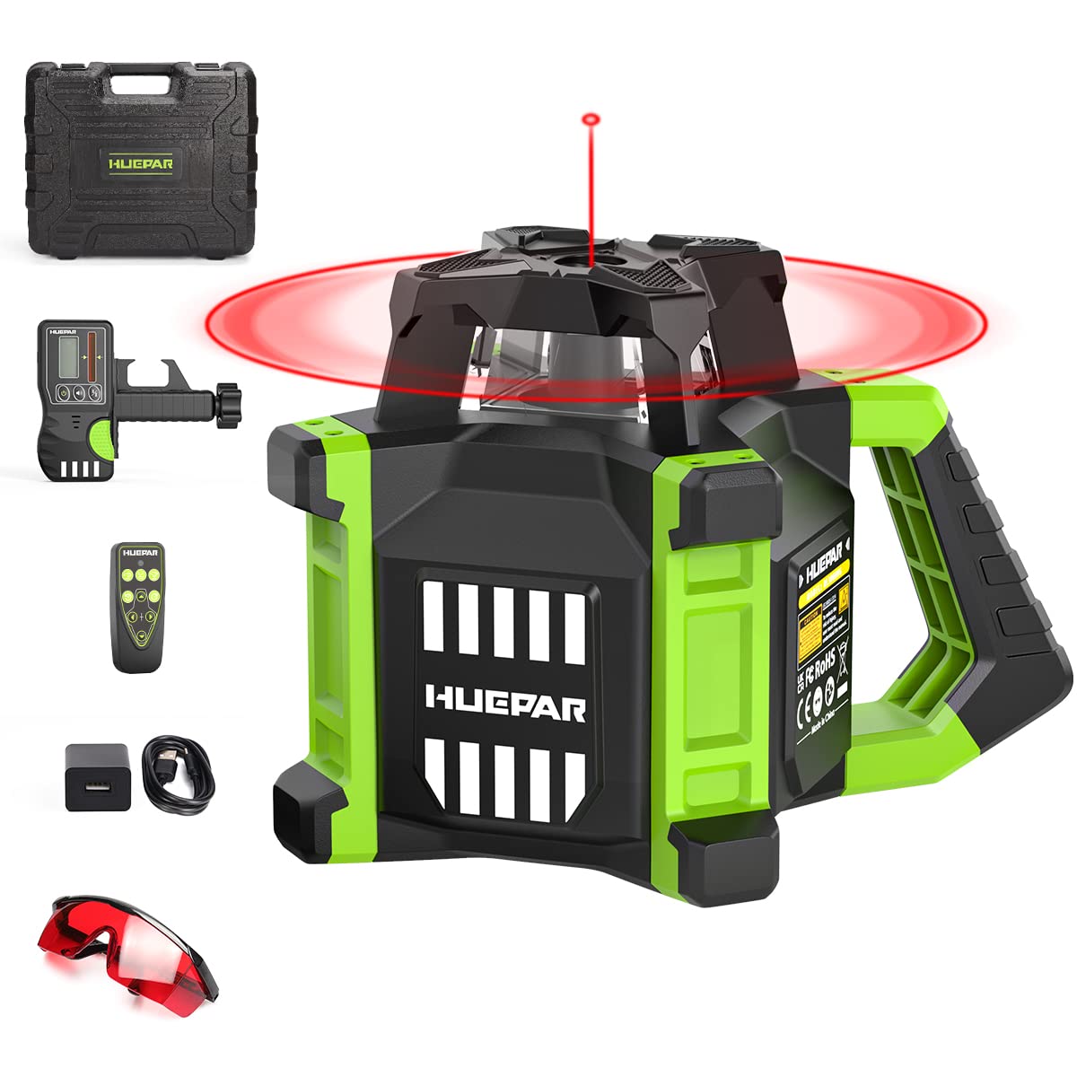 Red Self-Leveling Rotary Laser Level Kit E22133