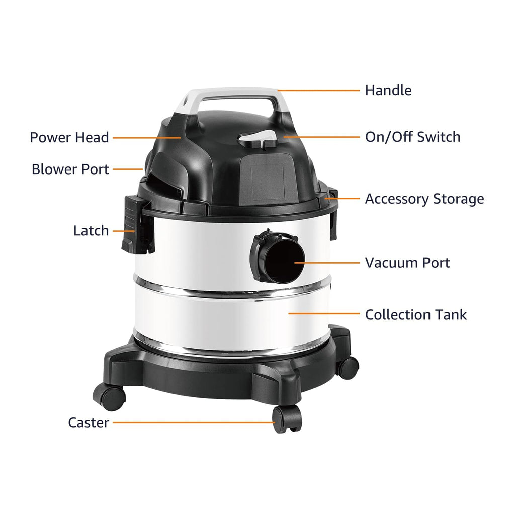 Wet Dry Shop Vacuum Cleaner 4 Gallon Stainless Steel X862