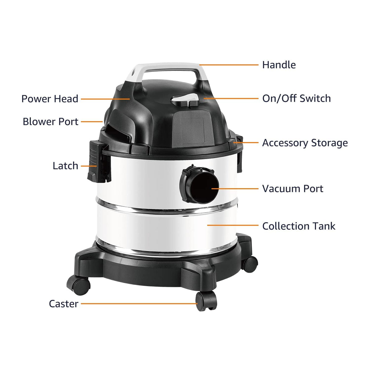 Wet Dry Shop Vacuum Cleaner 4 Gallon Stainless Steel X862