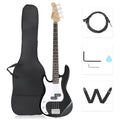 Left Hand 4 String Electric Bass Guitar Kit with Bag Black K744138
