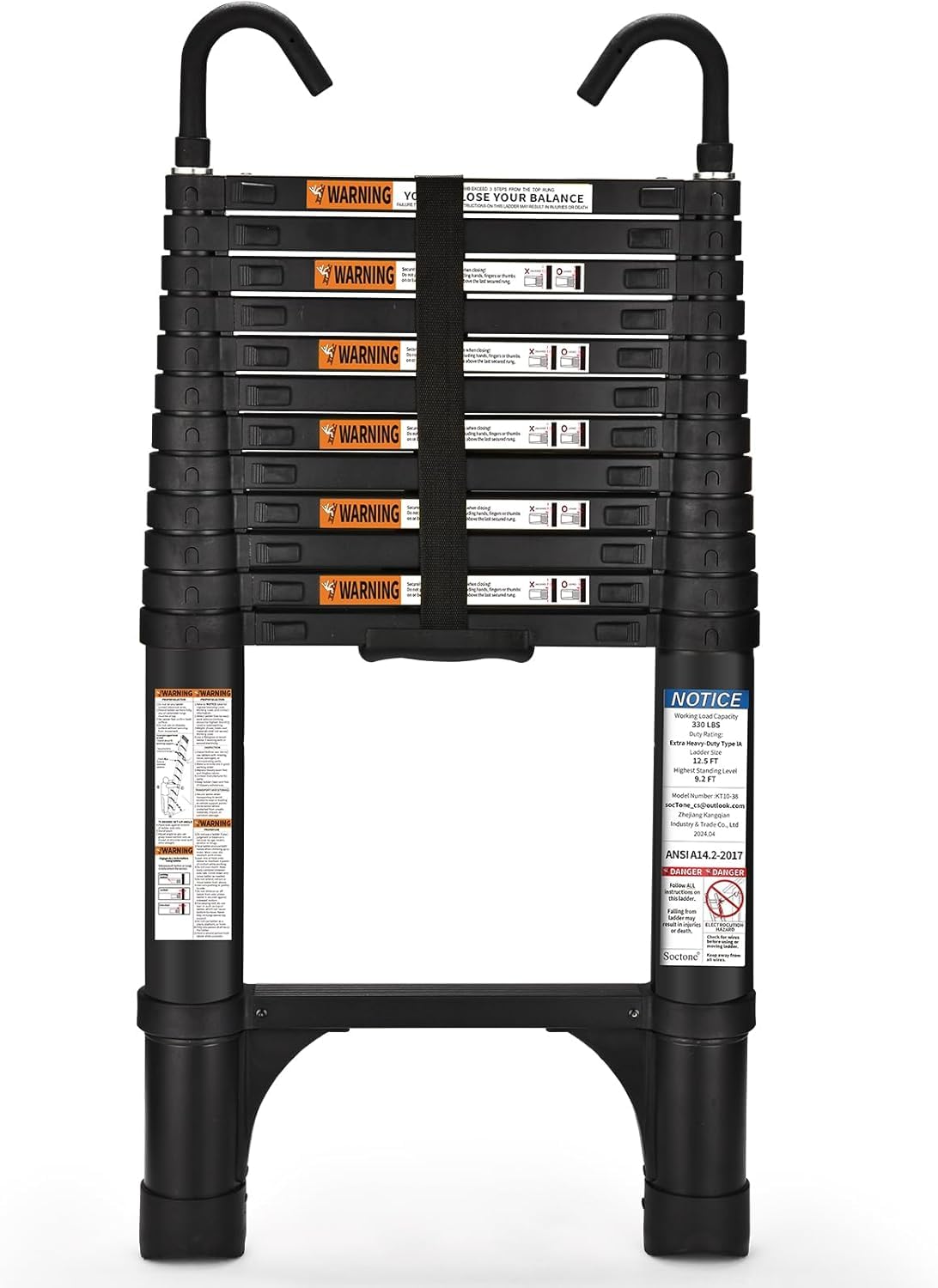 12.5FT Telescoping Extension Ladder S633
