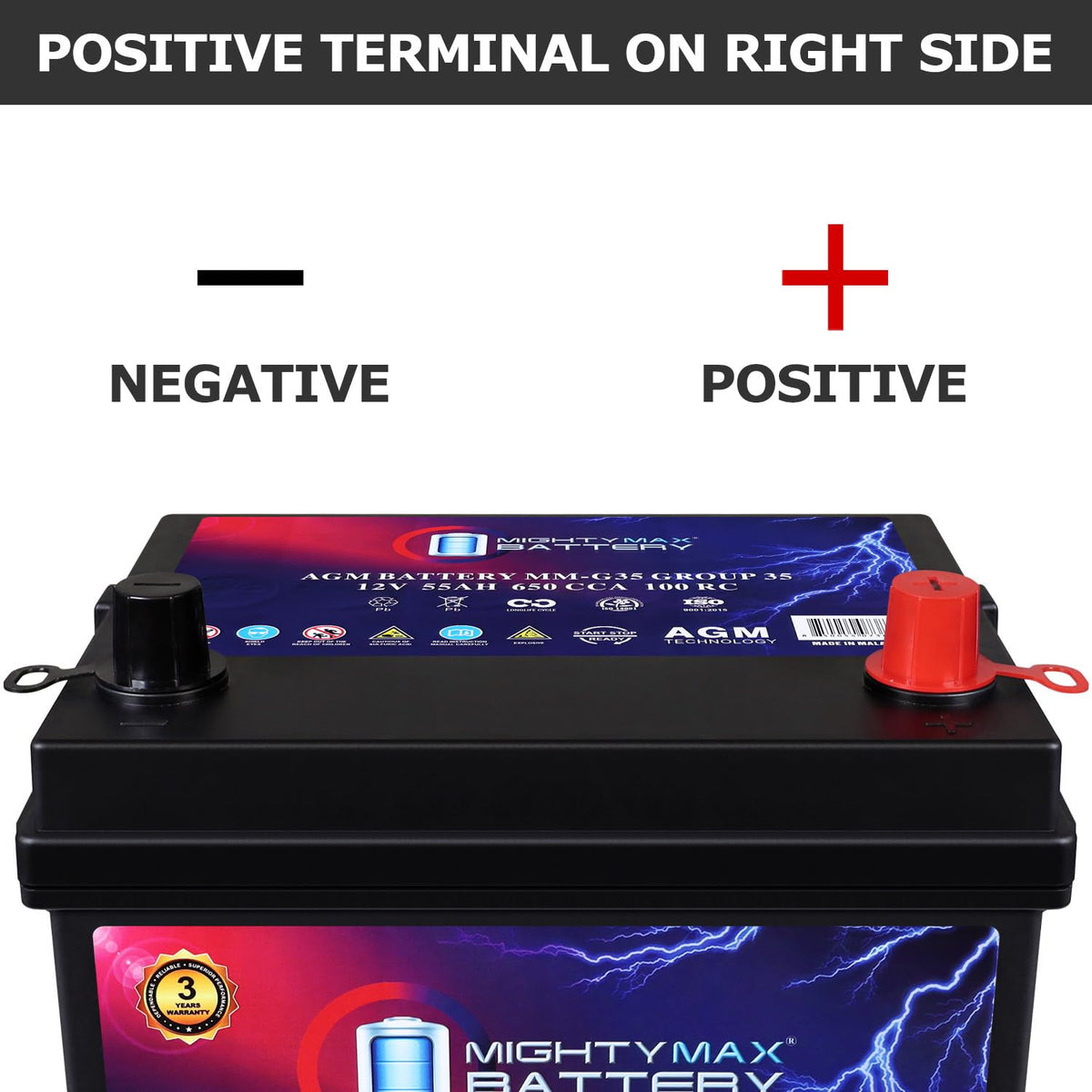 12V 55Ah AGM Replacement Battery C207164