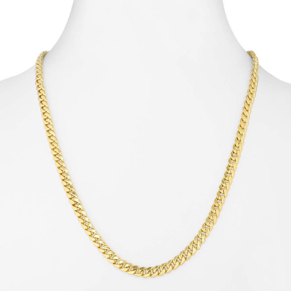 10k Yellow Gold Cuban Link Chain Necklace A904