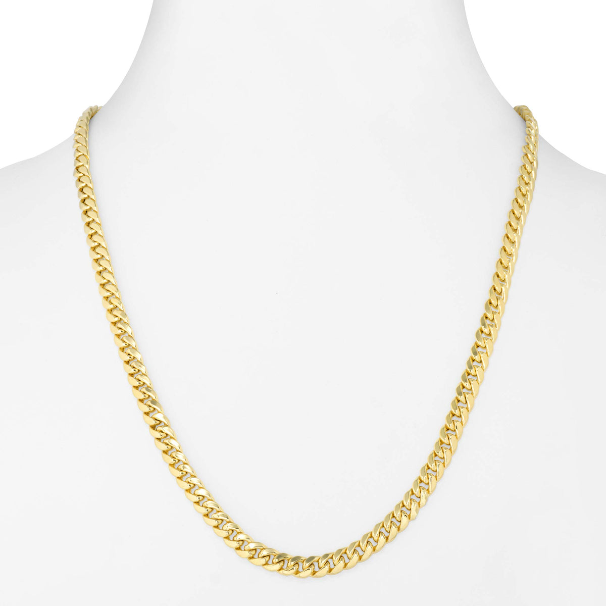 10k Yellow Gold Cuban Link Chain Necklace A904