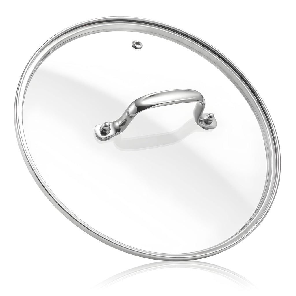 11 IN Glass Lid with Stainless Steel Handle B191
