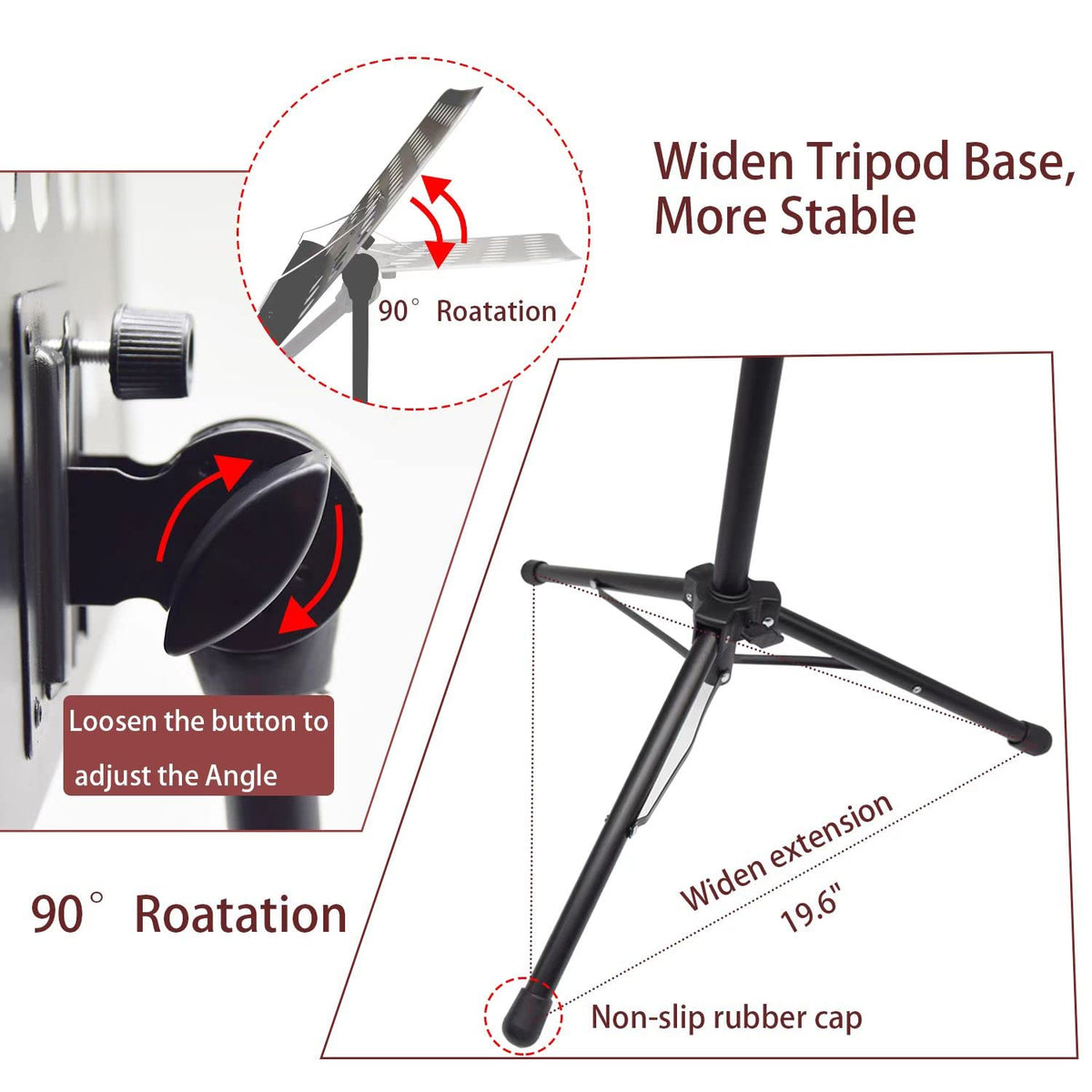 Height Adjustable Sheet Music Stand with Carrying Bag J5405
