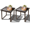 Brown Wicker Outdoor Side Table Set of 2 X67008