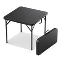 34" Square Folding Card Table with Built-in Handle, Black K361