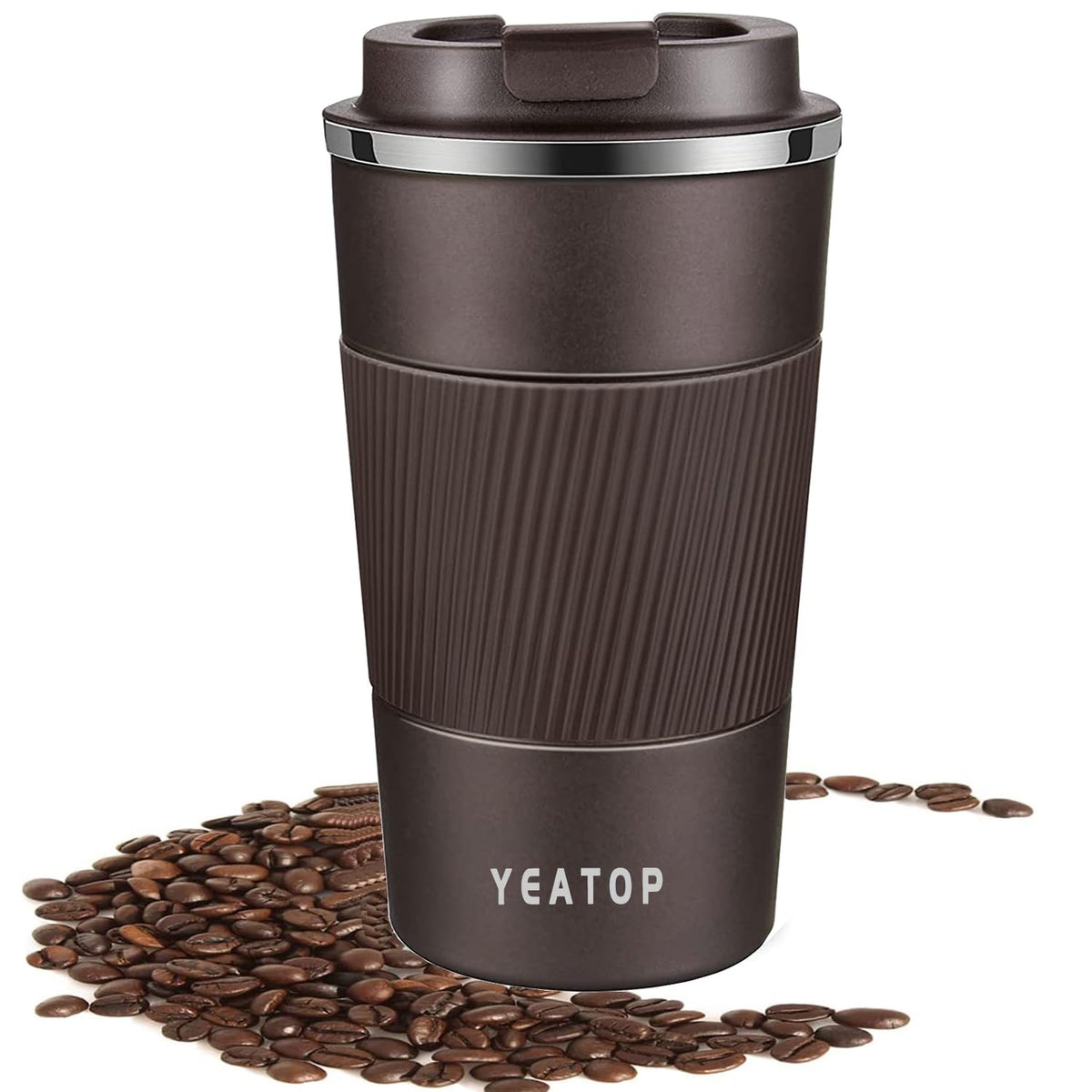 16 oz Stainless Steel Insulated Travel Coffee Mug with Lid N4401