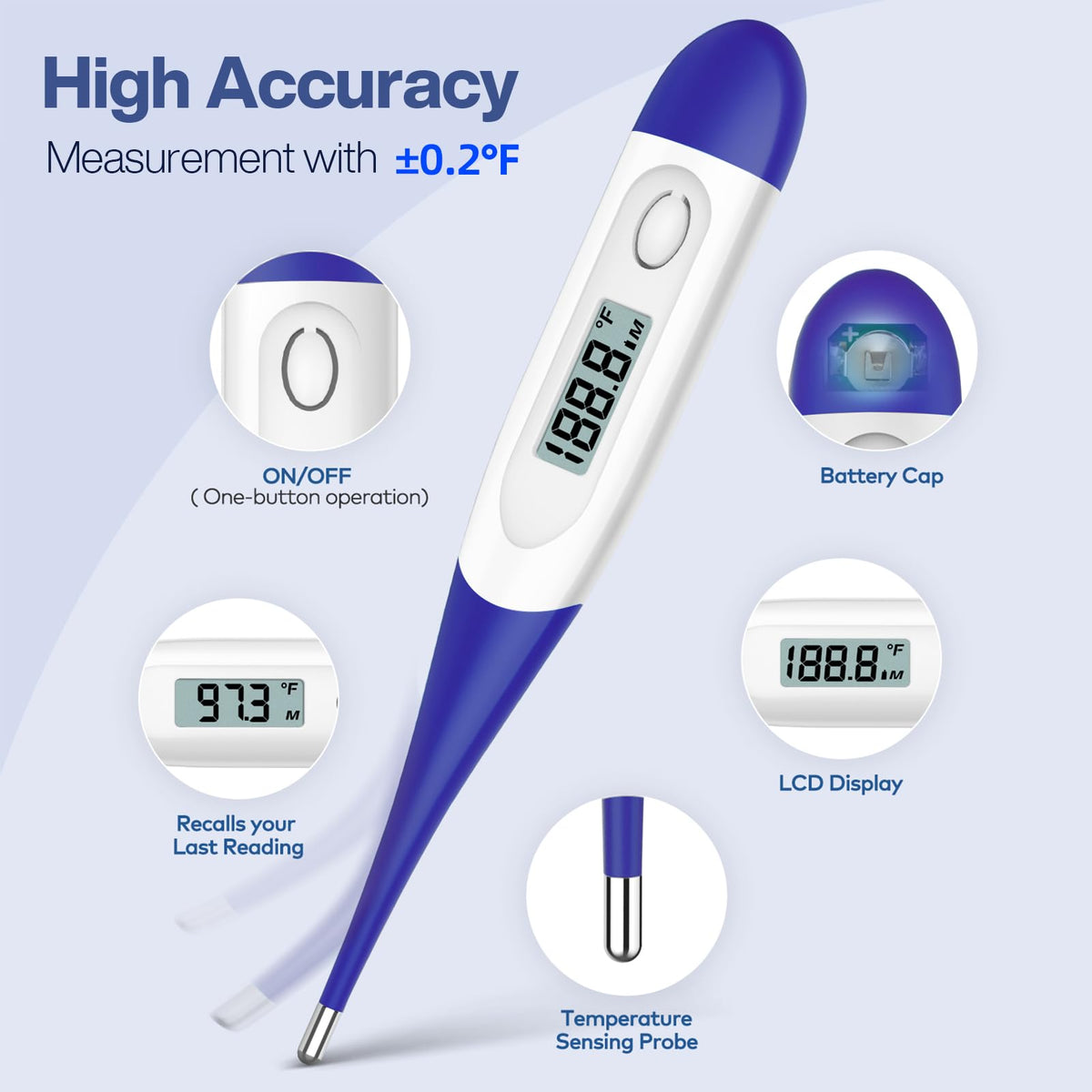 Digital Thermometer Dark Blue J7824