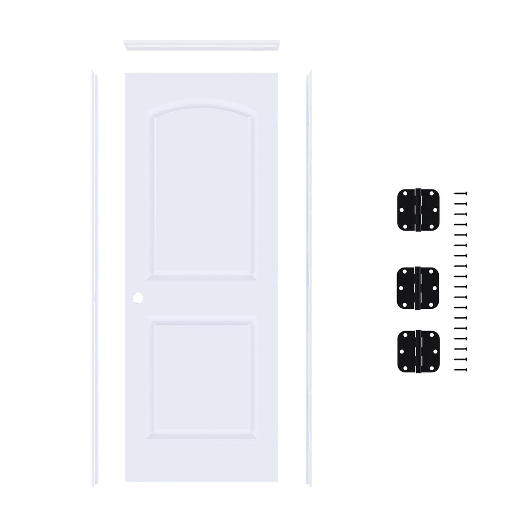 36"x80" Left-Hand Prehung Interior Door with Jamb Kit & Matte Black Hinges I80638