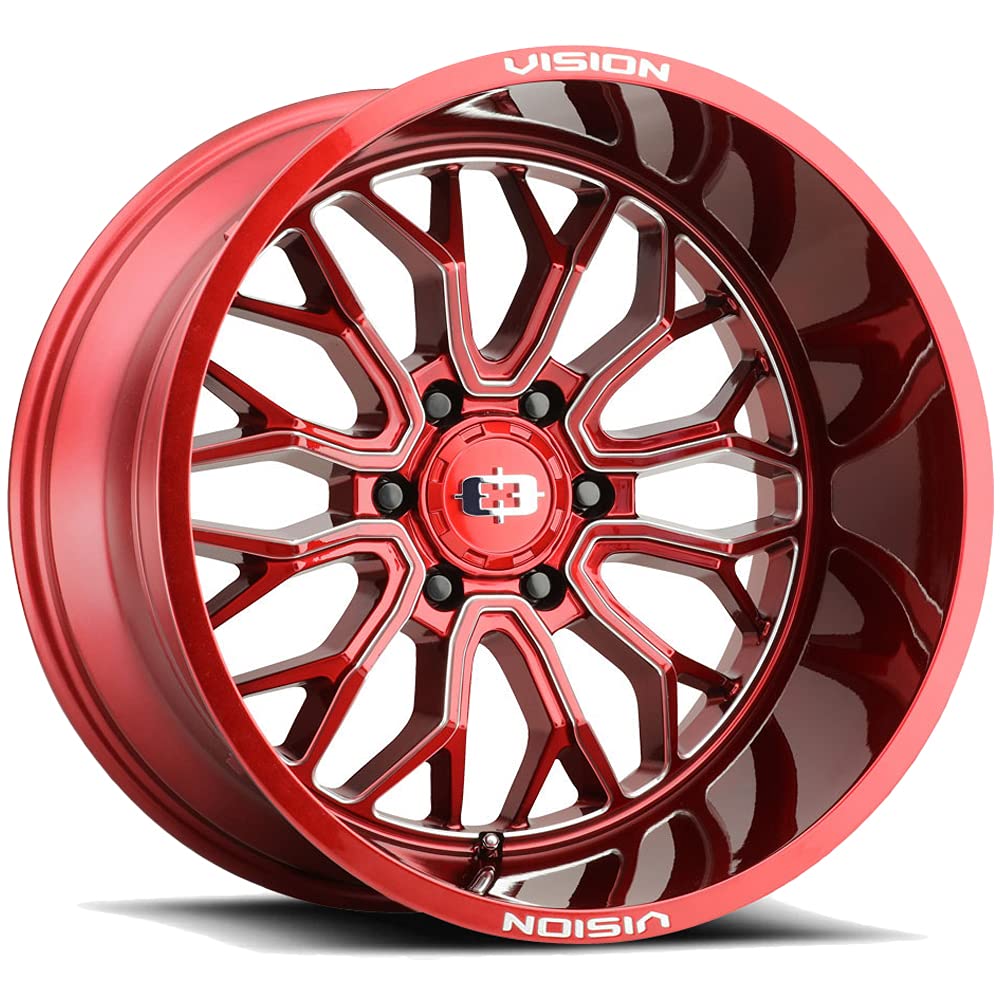20x9 5x5.5" +12mm Red/Milled Wheel Rim P2816