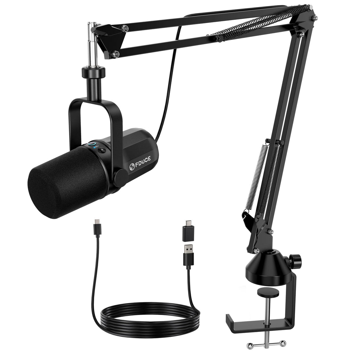 USB/XLR Dynamic Microphone Kit with Boom Arm T48939