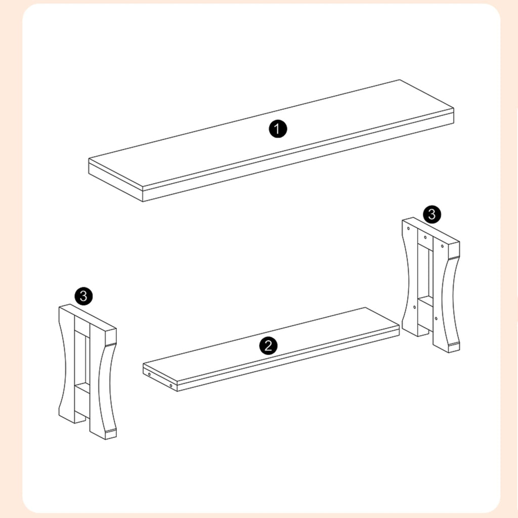 Brown Solid Wood 2-Tier TV Stand B584298
