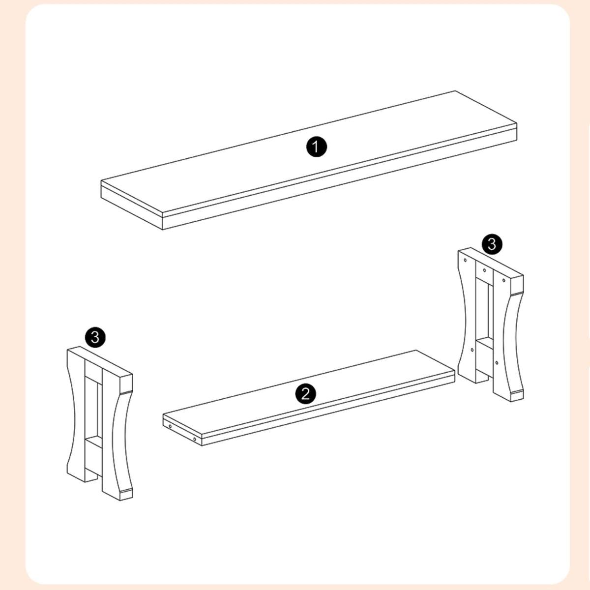 Brown Solid Wood 2-Tier TV Stand B584298