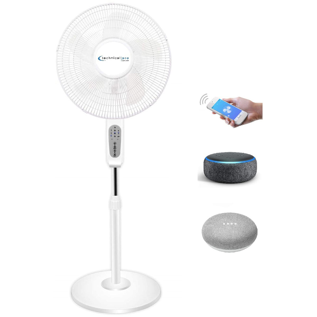 16” WIFI Enabled Oscillating Pedestal Fan Y327