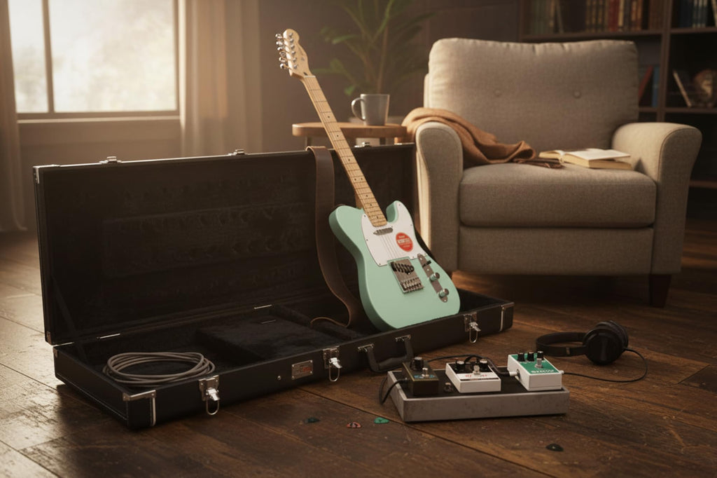 Electric Guitar Hard Case with Lock and Key, Black I9819