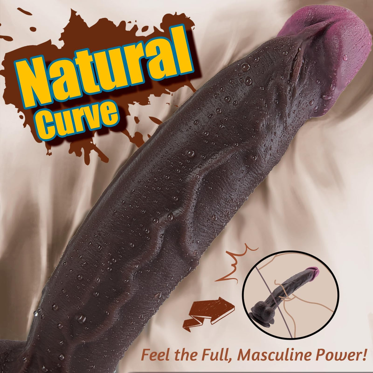 12" Thick Black Dildo C131811