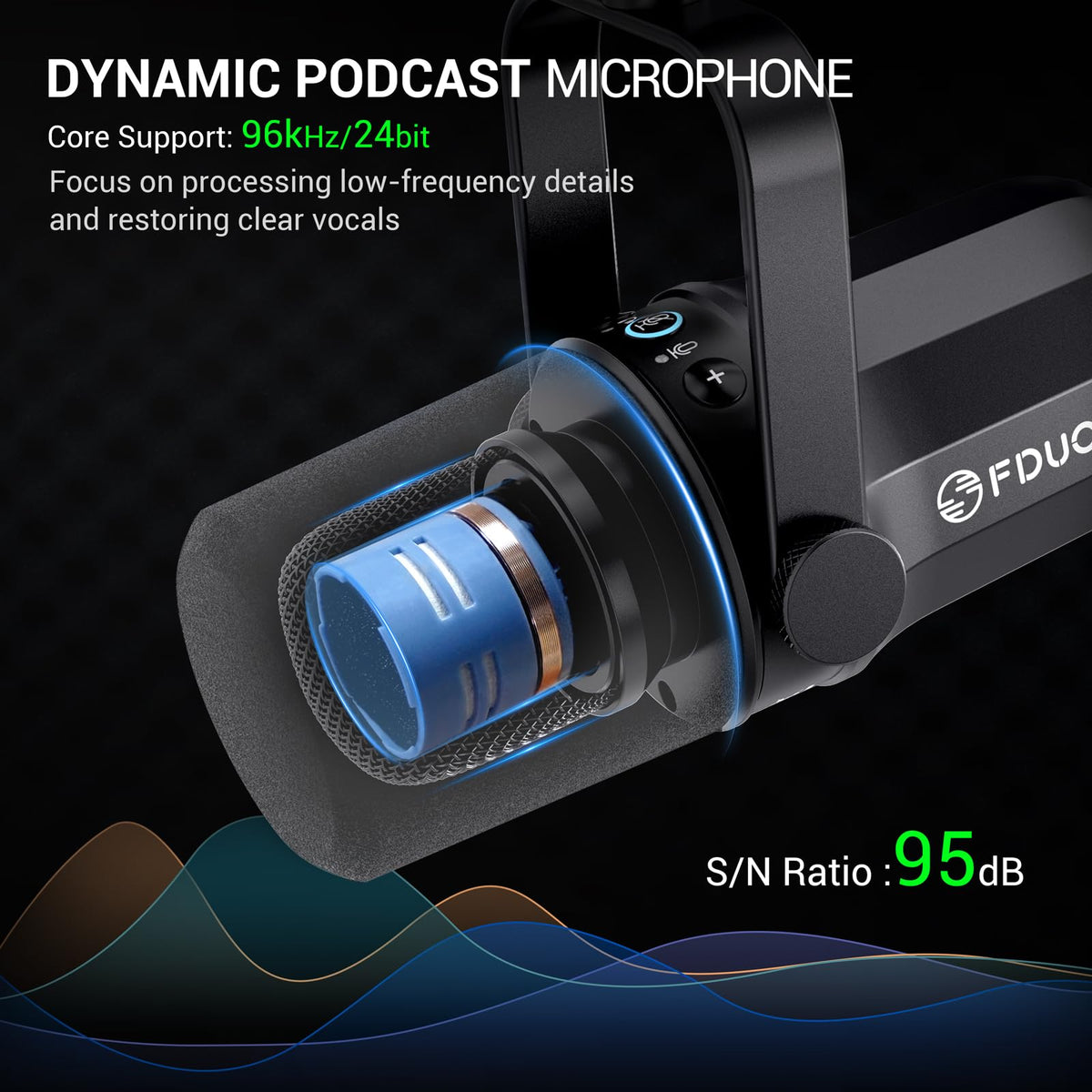 USB/XLR Dynamic Microphone Kit with Boom Arm T48939