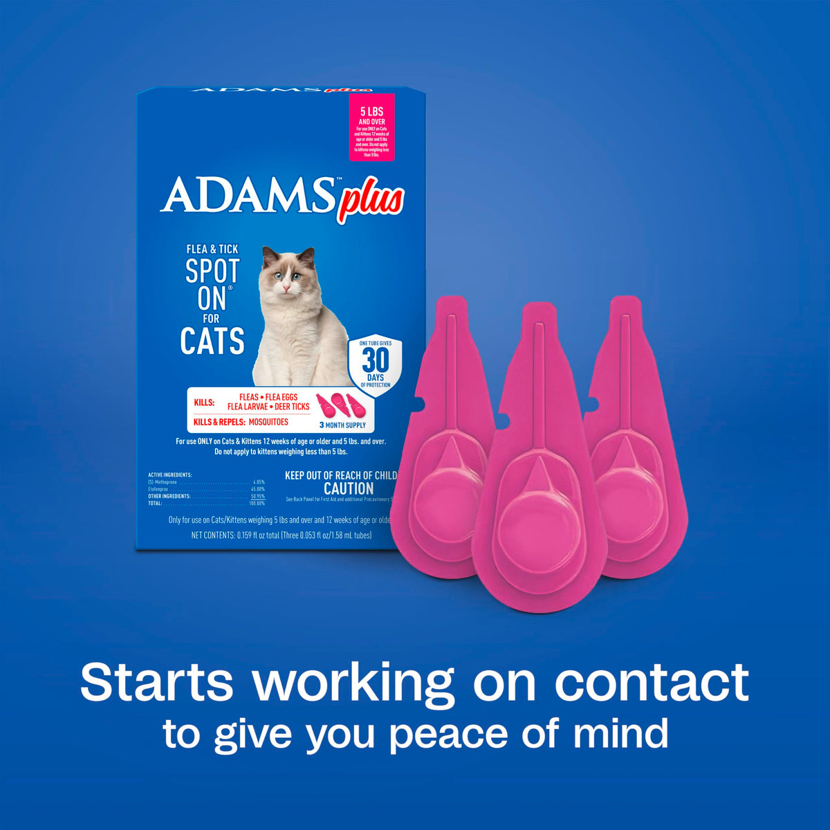 Flea and Tick Prevention Spot On for Cats 3 Pack O810130