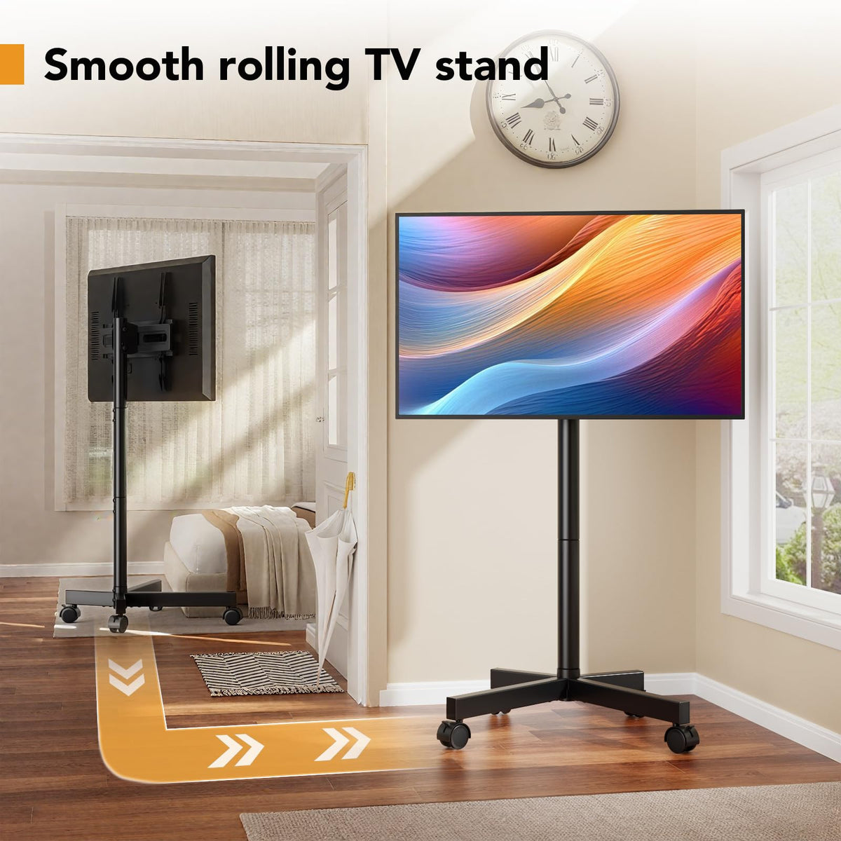 Mobile TV Stand for 23-60 Inch Flat Curved Screen TVs with Wheels S7910