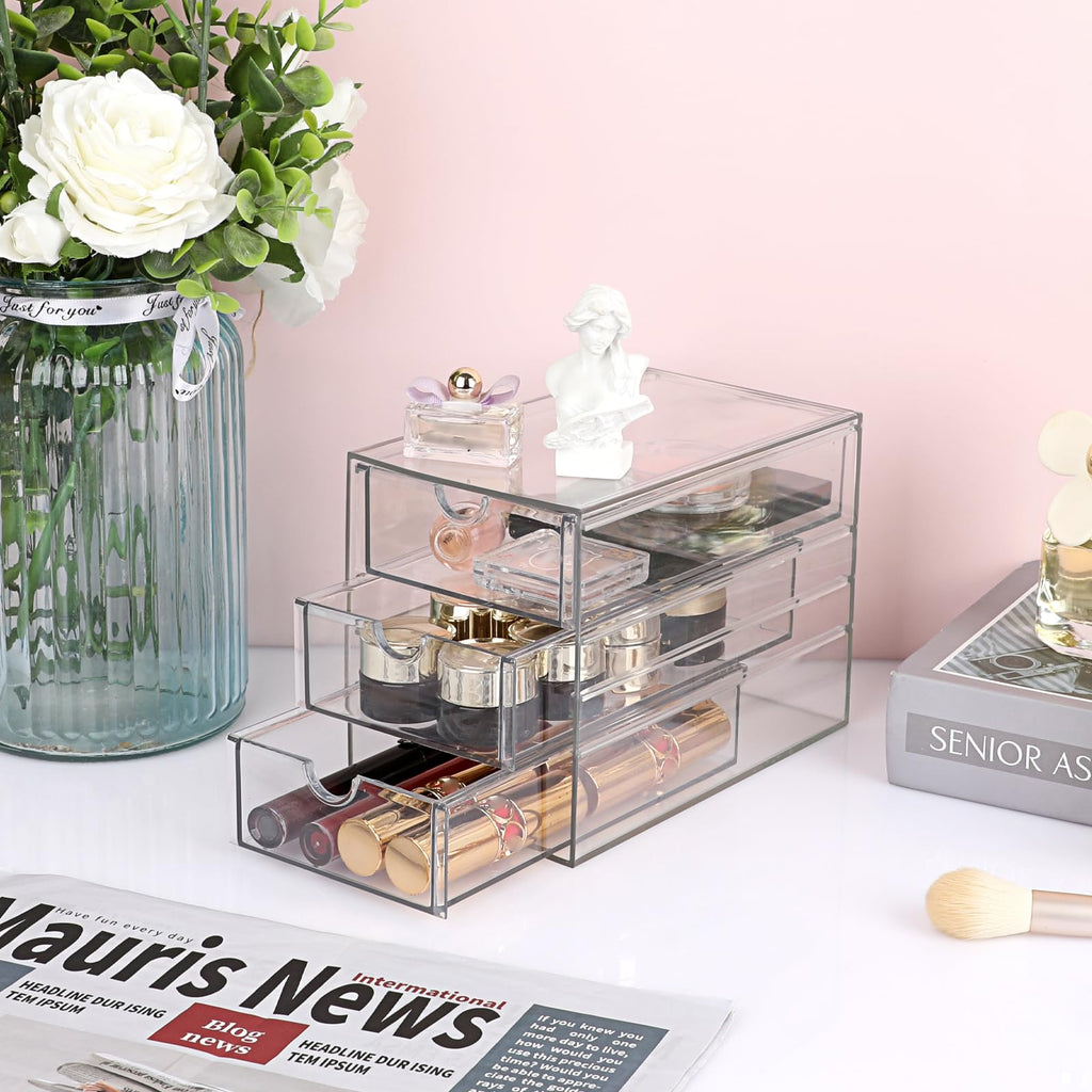 3 Drawer Clear Acrylic Desktop Organizer B603034
