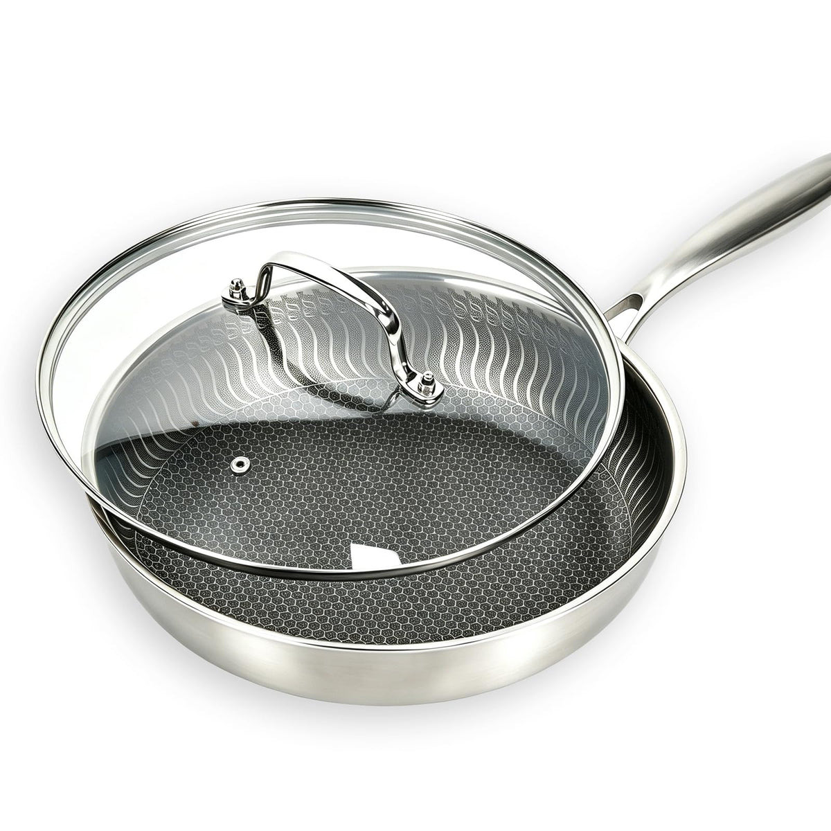 11 IN Glass Lid with Stainless Steel Handle B191