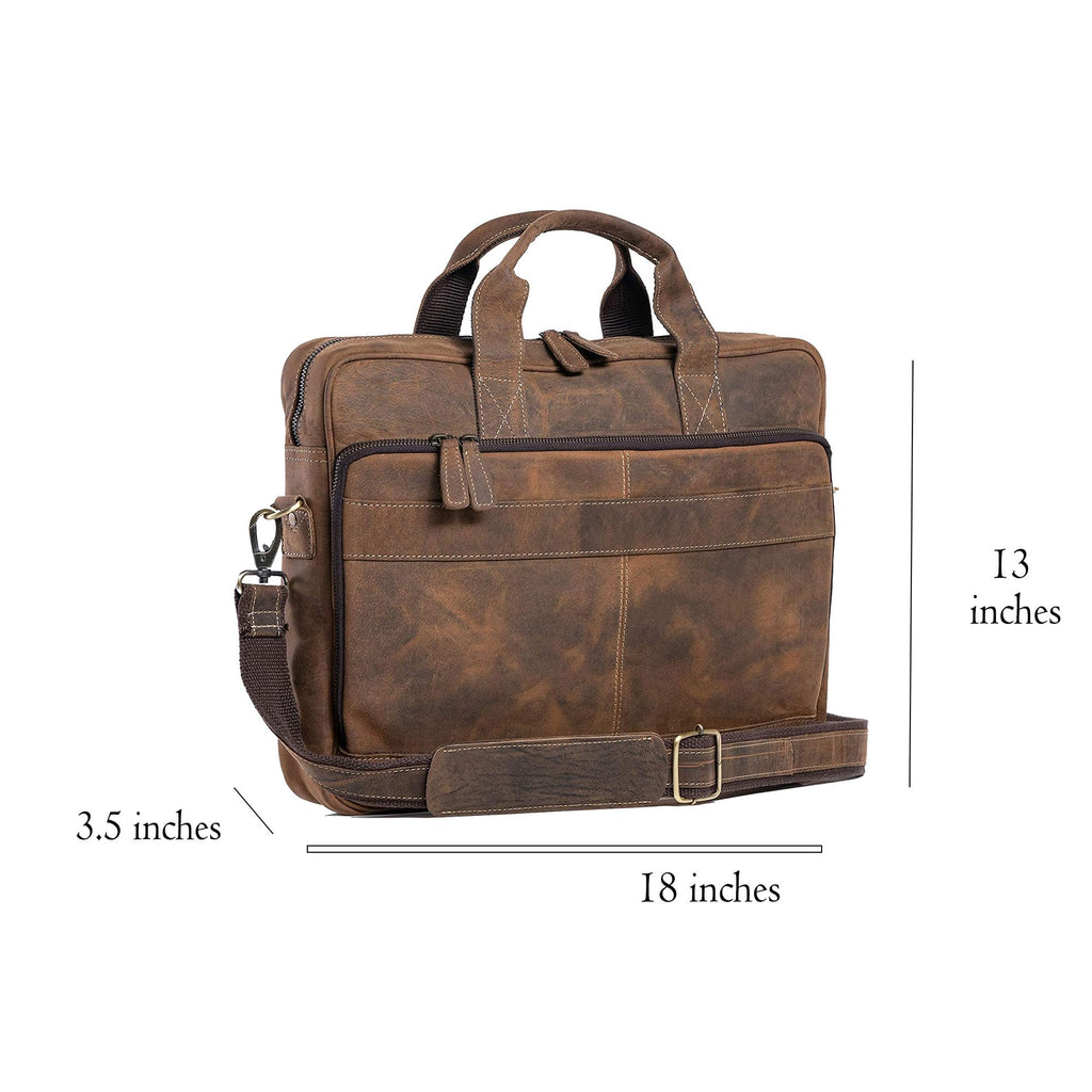 18 Inch Leather Laptop Messenger Bag Q152564