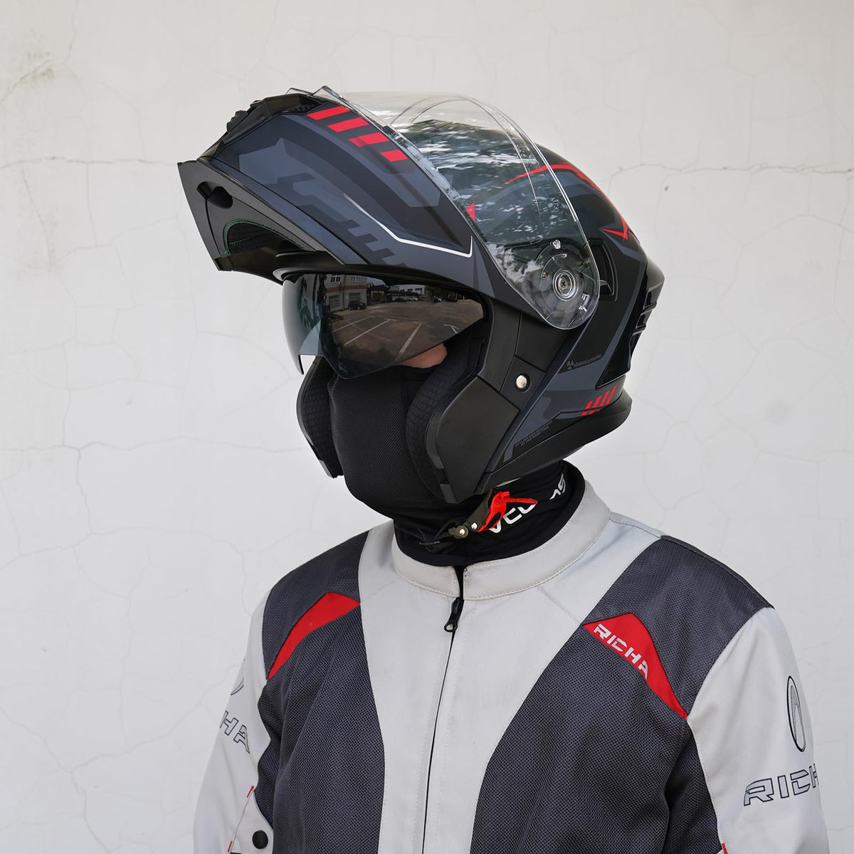 Dual Visor Flip up Modular Full Face Motorcycle Helmet I3998