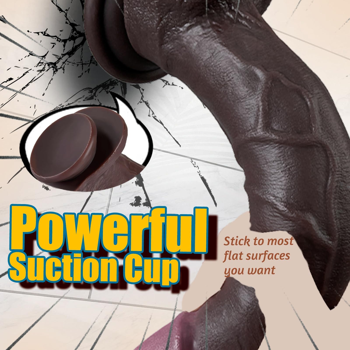 12" Thick Black Dildo C131811