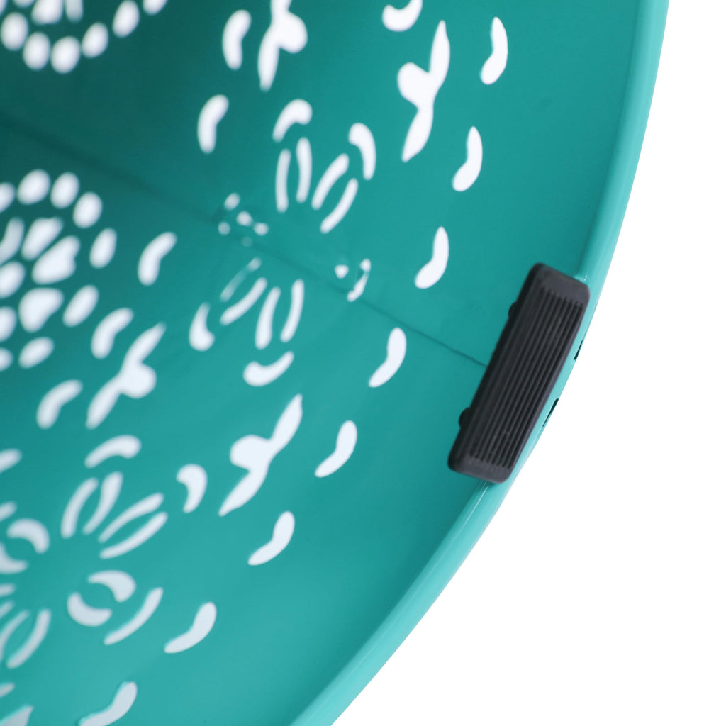 Teal Metal Patio Side Table Y639237