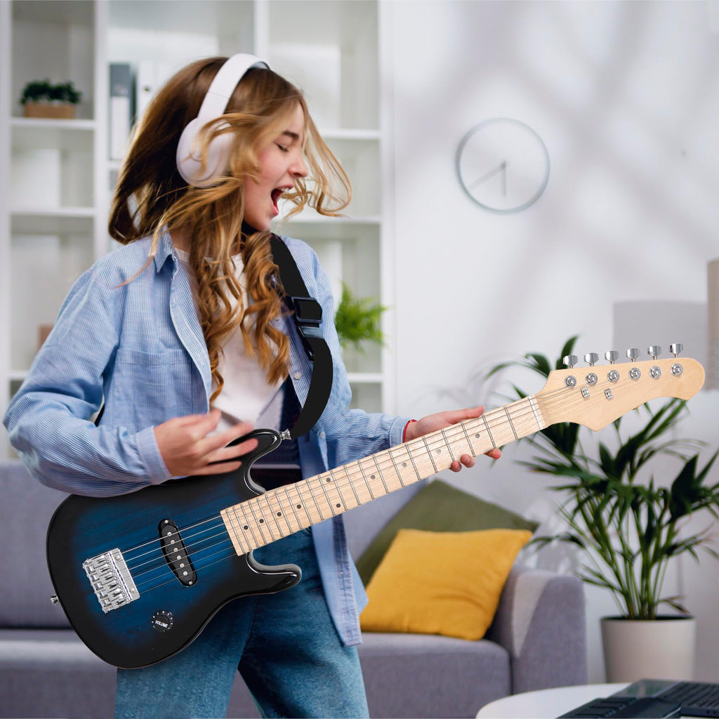 30 Inch Blue Kids Electric Guitar Beginner Kit with Amplifier X37830