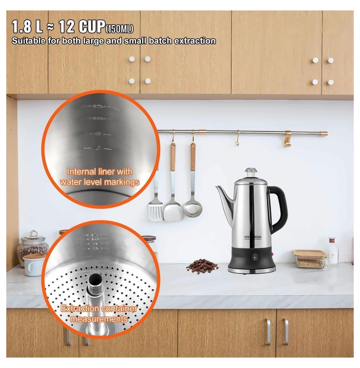 Stainless Steel Electric Coffee Percolator C3582