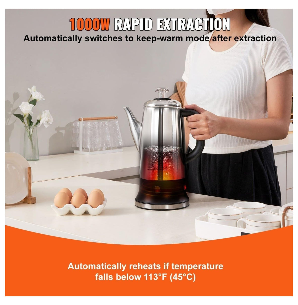 Stainless Steel Electric Coffee Percolator C3582