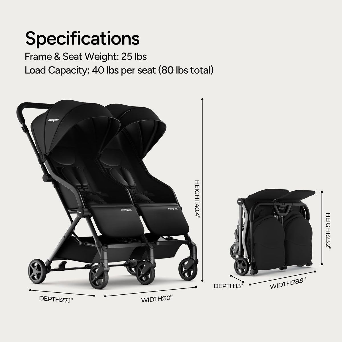 Lightweight Double Stroller O37043