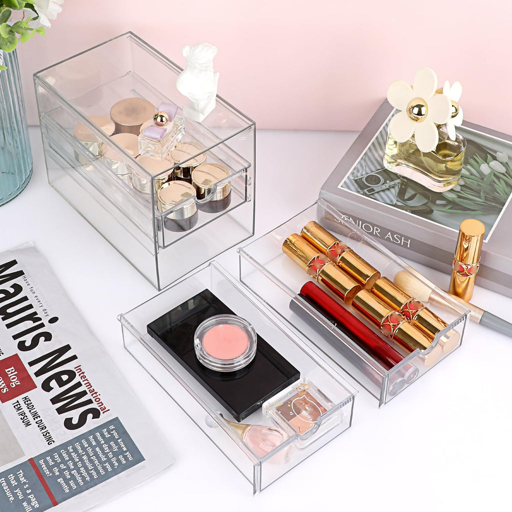 3 Drawer Clear Acrylic Desktop Organizer B603034
