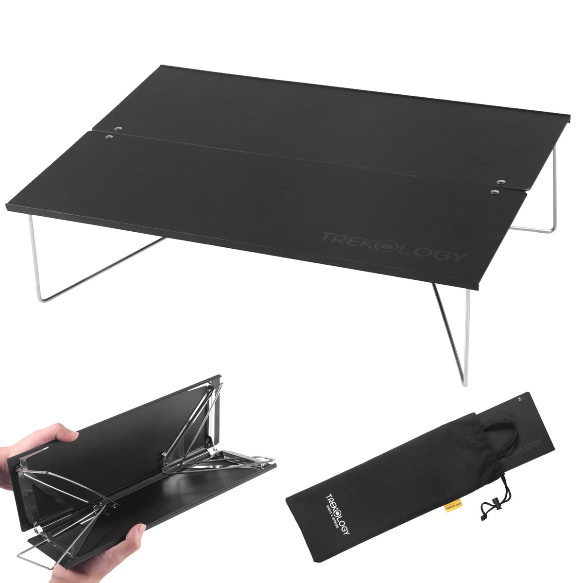 Compact Mini Camping Table Folding Black H7238