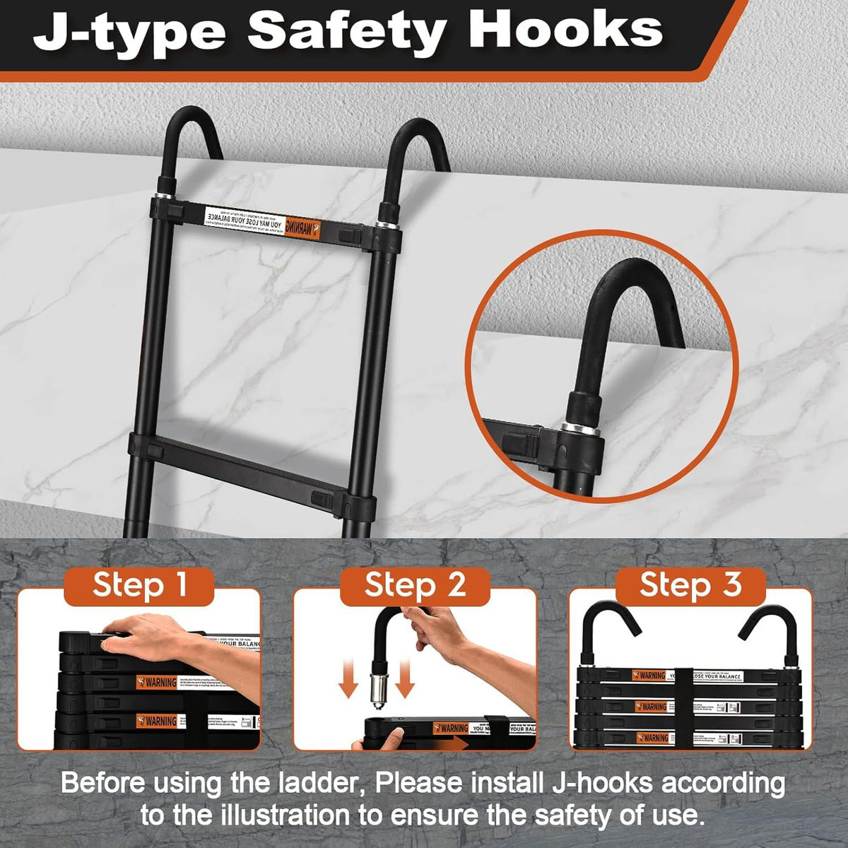 12.5FT Telescoping Extension Ladder S633