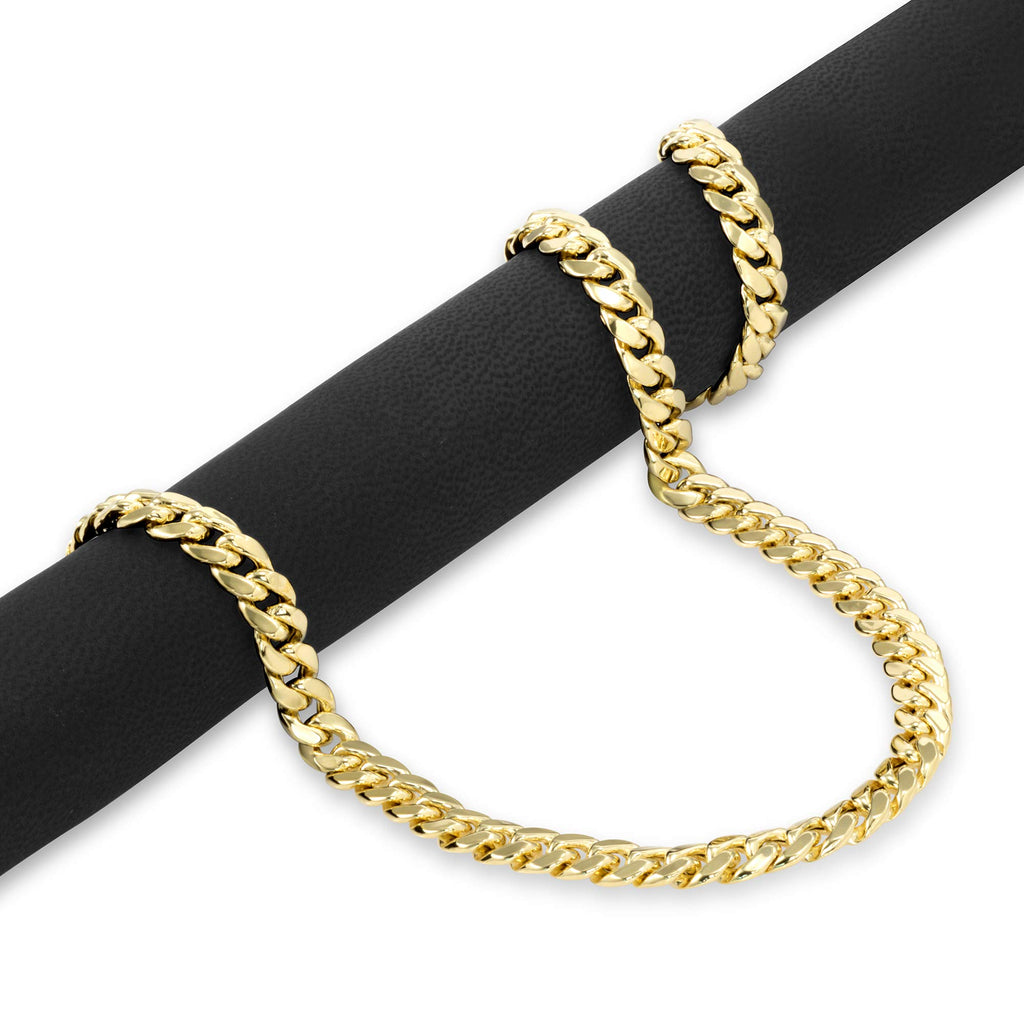 10k Yellow Gold Cuban Link Chain Necklace A904