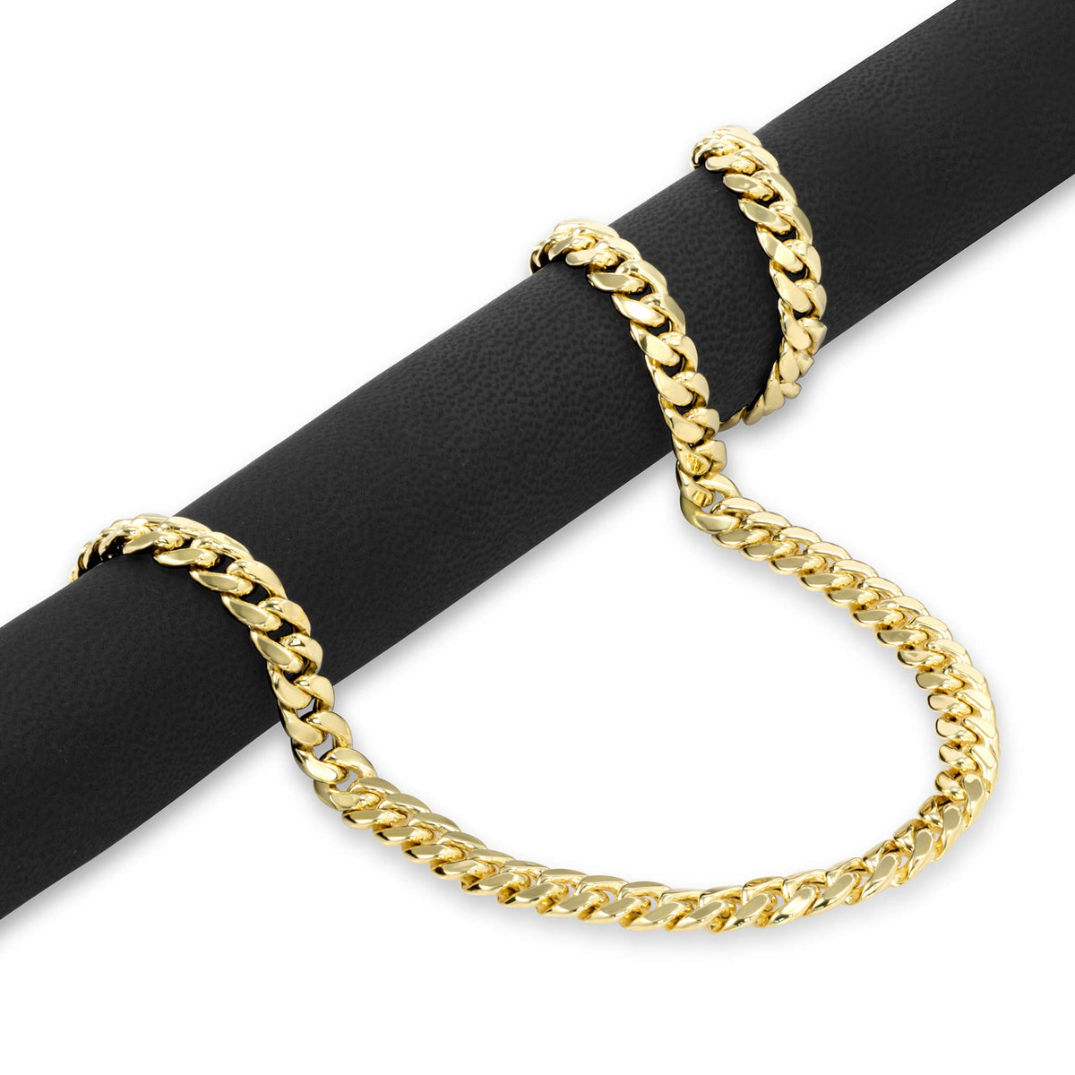 10k Yellow Gold Cuban Link Chain Necklace A904